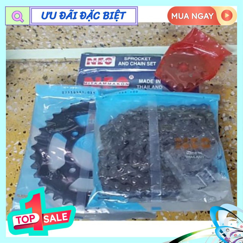 nhông sên đĩa Thái Exciter 428 – 114L, 15T x 39T Neo Mitkam Makon Thái Lan, nhông xích Dai