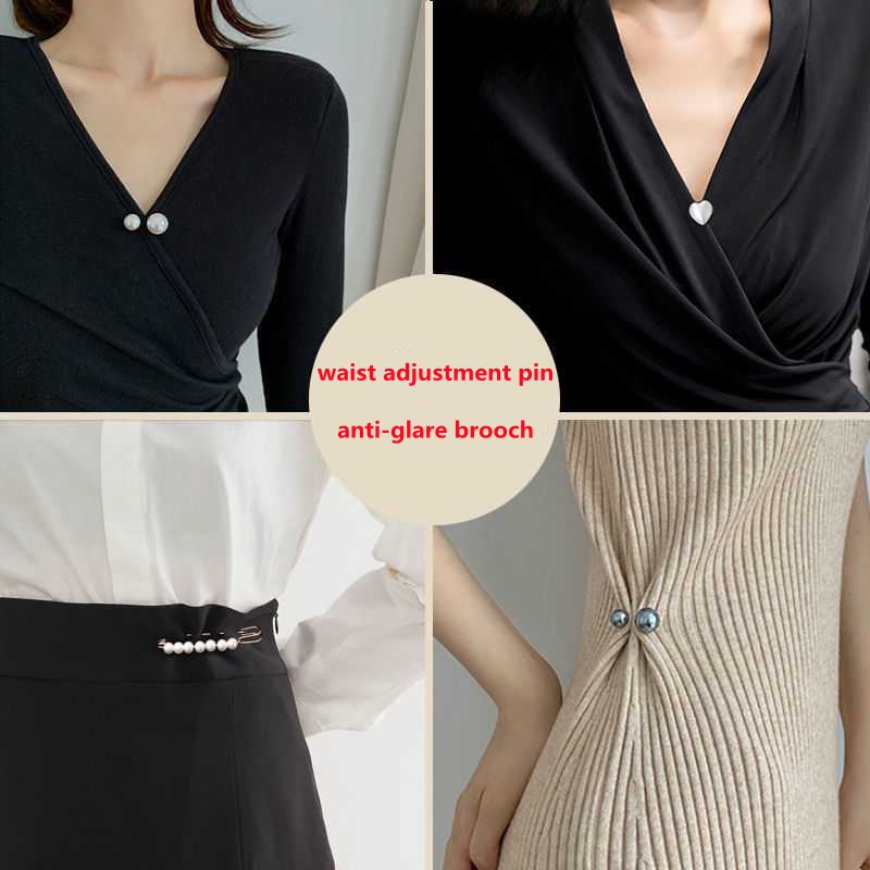 Set 3 Ghim Cài Áo Cố Định Quần Nhỏ Điều Chỉnh Linh Hoạt Phong Cách Hàn Quốc Cho Nữ