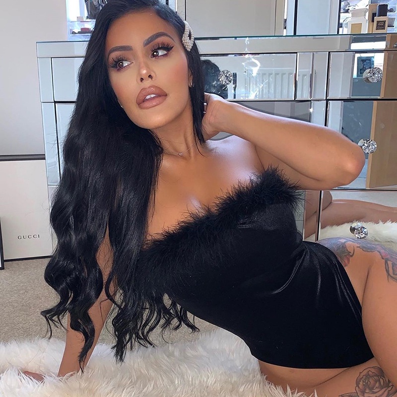 Bộ Bodysuit Nhung Trễ Vai Gợi Cảm | BigBuy360 - bigbuy360.vn