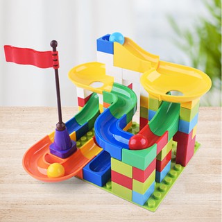 Đồ chơi xếp hình, lắp ráp - Bộ ghép hình cầu trượt thả bi (56 chi tiết loại to)