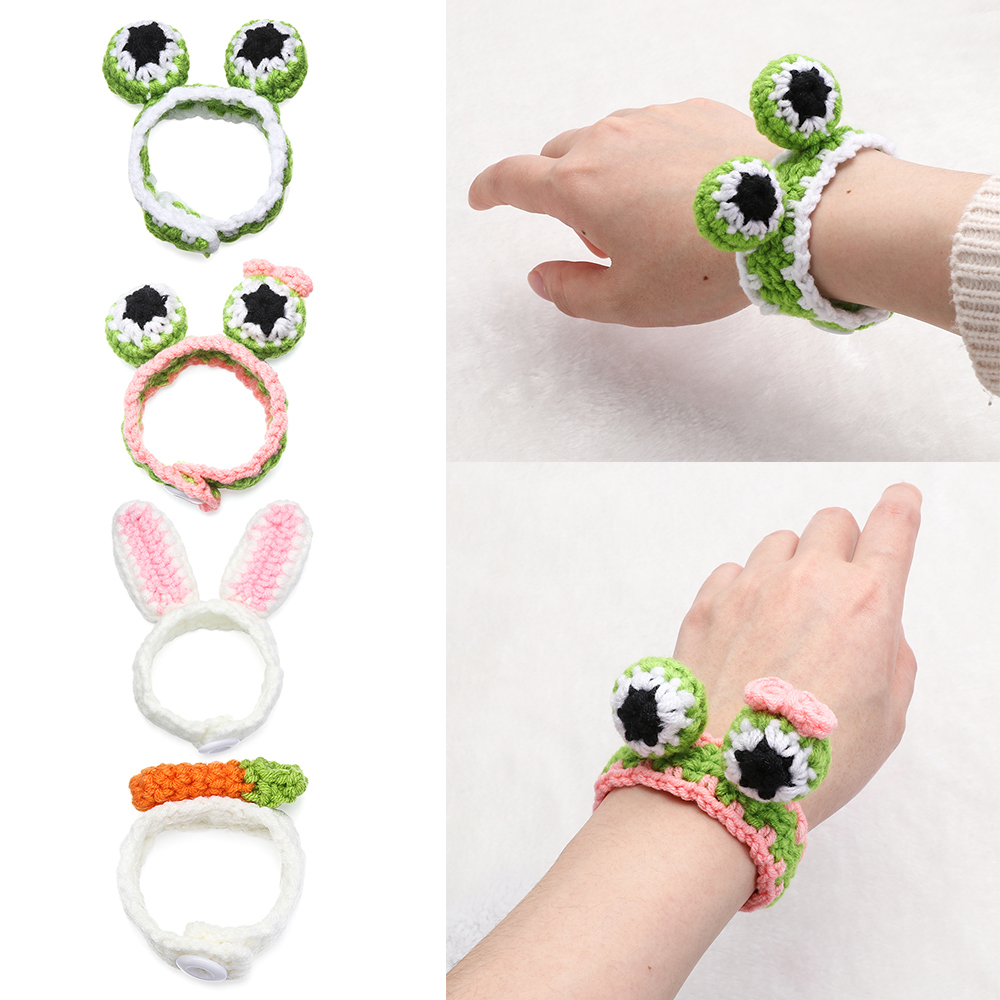 Vòng tay len dệt kim hình tai thỏ/cà rốt/ếch thời trang sáng tạo dễ thương dành cho bé gái