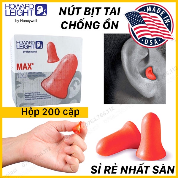 HỘP 200 CẶP Nút tai chống ồn Mỹ chính hãng Honeywell MAX 1, Trùm sỉ nút bịt tai chống ồn các loại Giá tốt nhất sàn