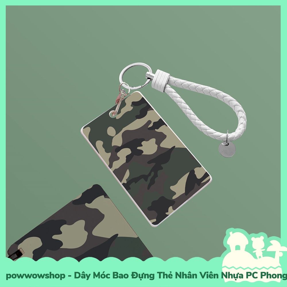[Sẵn VN - Hỏa Tốc] Dây Móc Bao Đựng Thẻ Nhân Viên Nhựa PC Phong Cách Camo Army