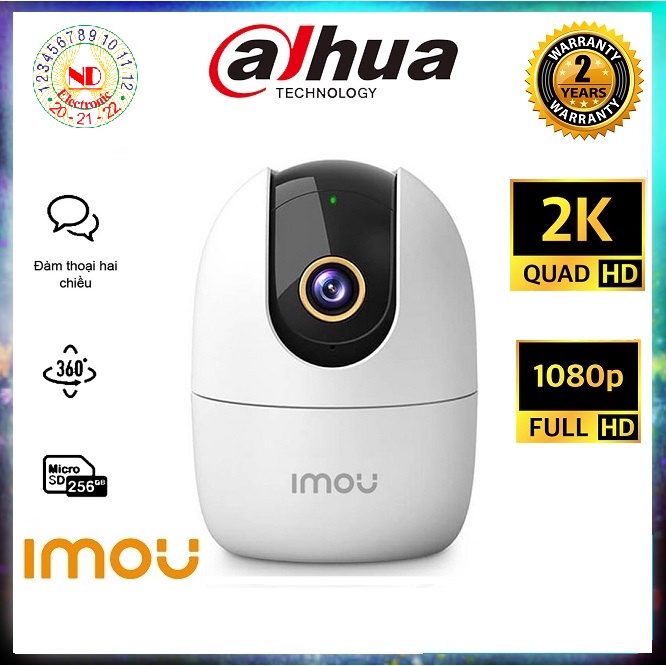 Camera Wifi IMOU A22EP (NEW 2022) Độ Phân Giải 2MP (1080P), Camera XOAY 360, Quan Sát Độ Nét Cao, Tặng Kèm Đế Gắn Tường