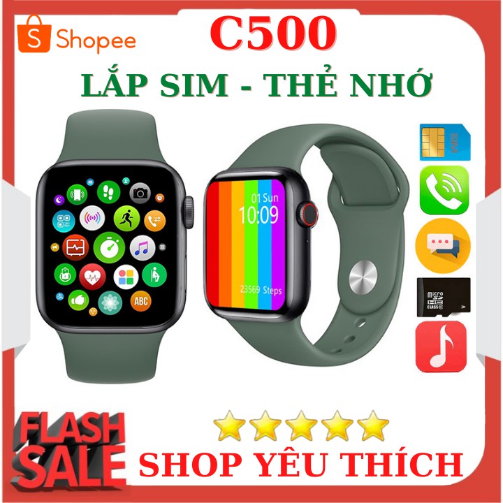 🌞 Hàng Mới Về 🌞Đồng Hồ Thông Minh C500 - Thiết Kế Mới Lắp Sim Lắp Thẻ Nhớ Nghe Gọi Theo Dõi Sức Khỏe