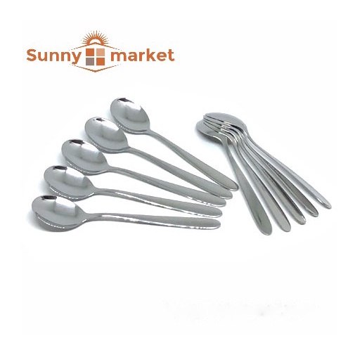 Bộ 10 muỗng cà phê inox loại đẹp HT-01 dài 12cm