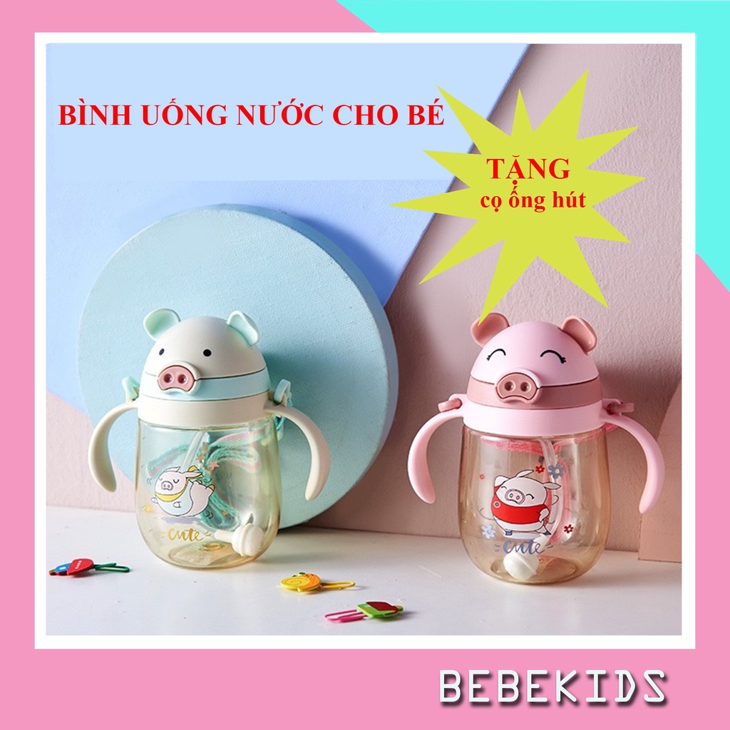 Bình nước cho bé, bình tập uống, hút nước có van chống sặc Dung Tích 250/350ml