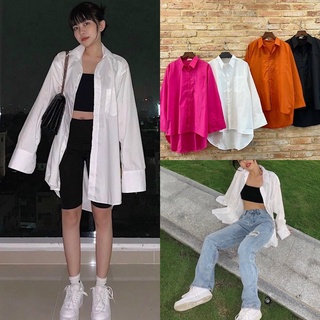 ÁO SƠ MI TRƠN FORM RỘNG