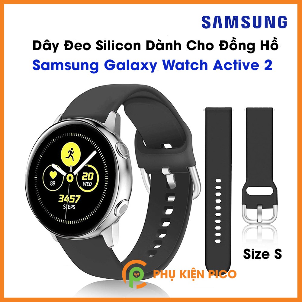 Dây silicon đồng hồ Samsung Galaxy Watch Active 2 bản 20mm màu đen size S