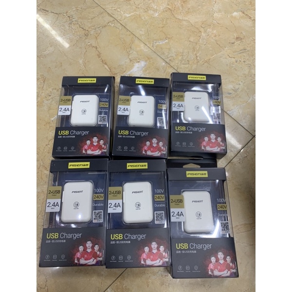 CỦ VÀ CÁP XẠC ĐIỆN THOẠI IPHONE HÃNG P.I.S.E.N CHÍNH HÃNG 100%