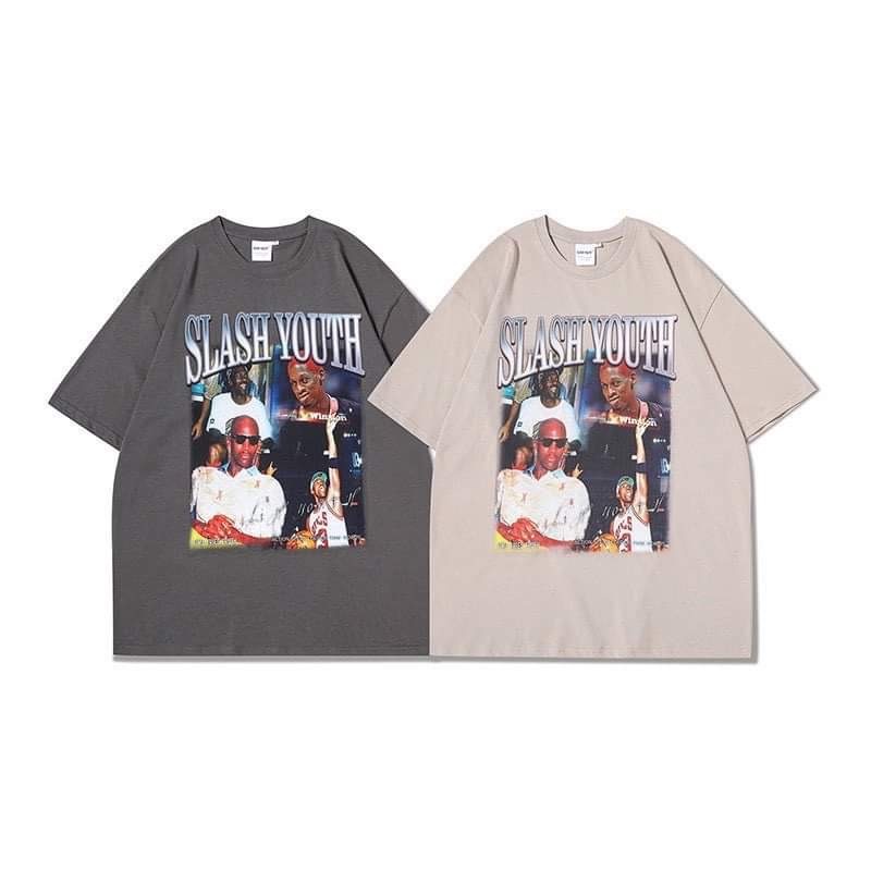 Áo Phông Slash PEONYB Unisex [FREESHIP]  Thun dáng ngắn tay lỡ form rộng in hình bóng rổ vintage cá tính Ulzzang