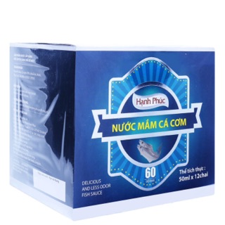 Nước mắm cá cơm 60 độ đạm hạnh phúc hộp 12 chai x 50ml