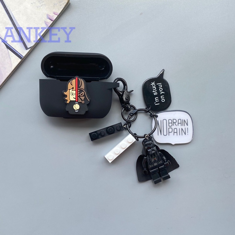 Case for AirPods 3 2 1 Pro Vỏ bảo vệ hộp sạc tai nghe bằng silicon họa tiết Star Wars chống sốc/ thấm nước kèm móc tiện dụng