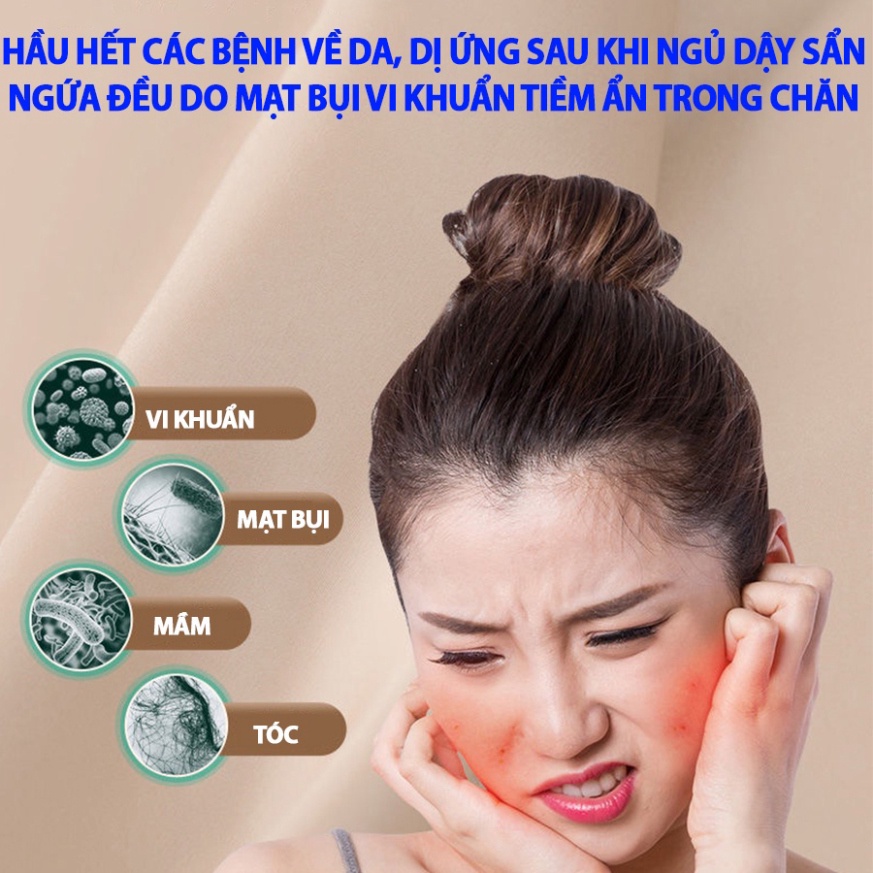 Máy Hút Bụi Giường Nệm, Chăn, Sofa Có Dây 3 trong 1 với Chức Năng Rung Hiện Đại, BH 12 Tháng