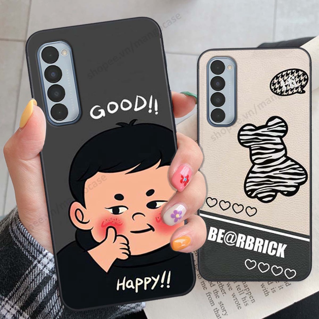 Ốp lưng Oppo Reno4 / Reno4 Pro / Reno 4 in hình happy nice, bé gấu đáng yêu