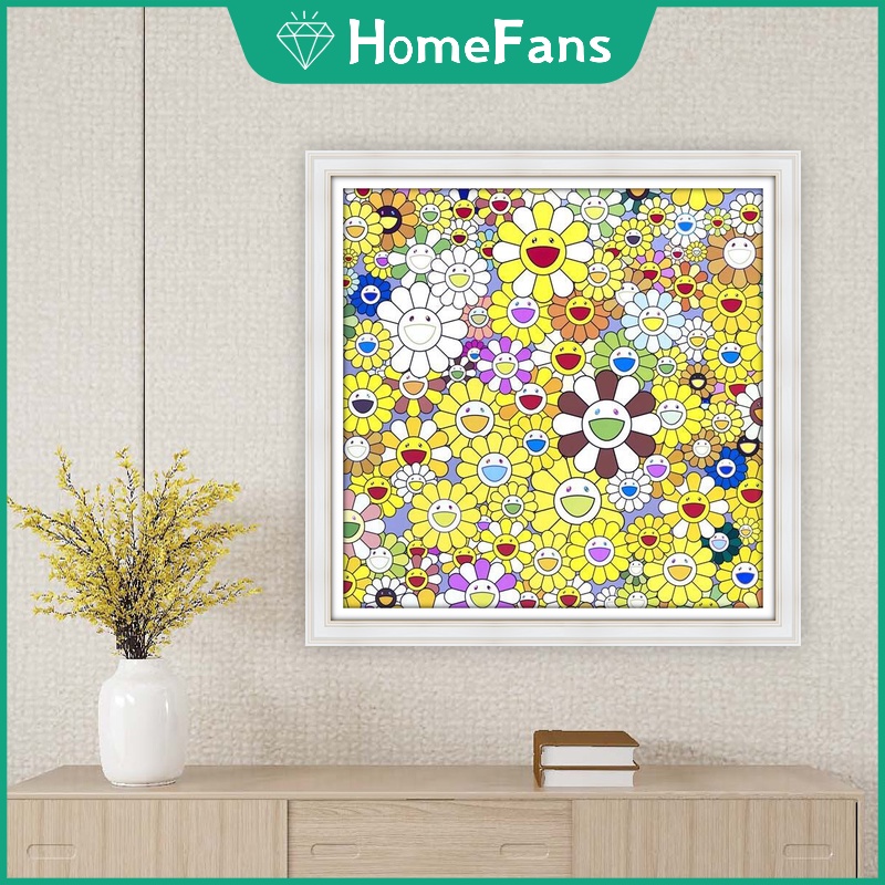 Bộ Tranh Đính Đá 5D Tự Làm 40x40cm/50x50cm Hình Hoa Hướng Dương Cười Trang Trí Nhà Cửa