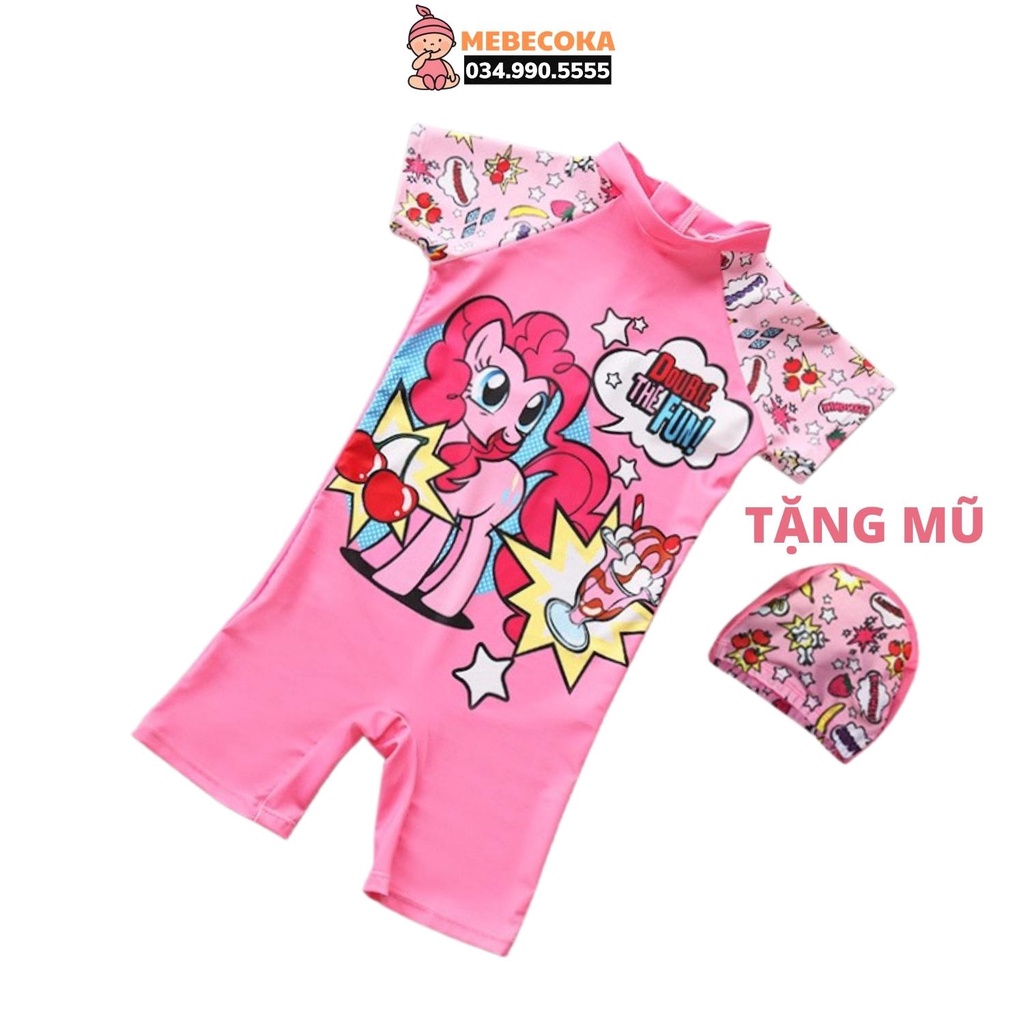 Đồ bơi trẻ em ,Bộ đồ bơi LIỀN THÂN NGỰA PONY hồng cao cấp siêu dễ thương cho bé gái