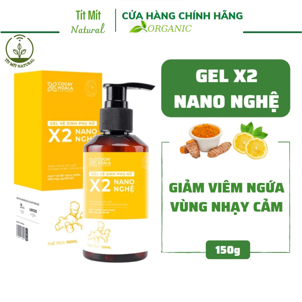 Dung dịch vệ sinh phụ nữ thảo dược Gel X2 Nano Nghệ Cỏ Cây Hoa Lá thumbnail