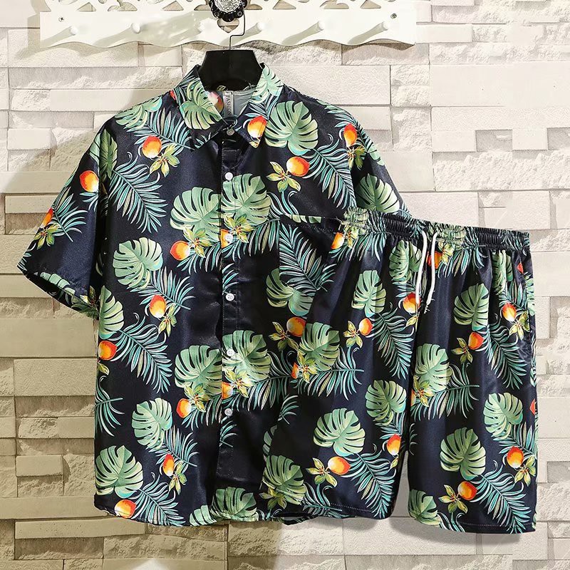 Hàng Có Sẵn Mới Set Áo Sơ Mi Tay Ngắn In Hoa Và Quần short Thời Trang Biển Hawaii Mùa Hè Cho Nam