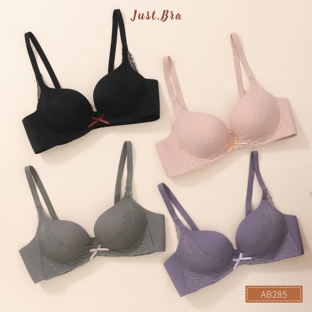 Áo ngực Just Bra mềm mịn mix ren thanh lịch, lên form xinh xắn AB285 | BigBuy360 - bigbuy360.vn