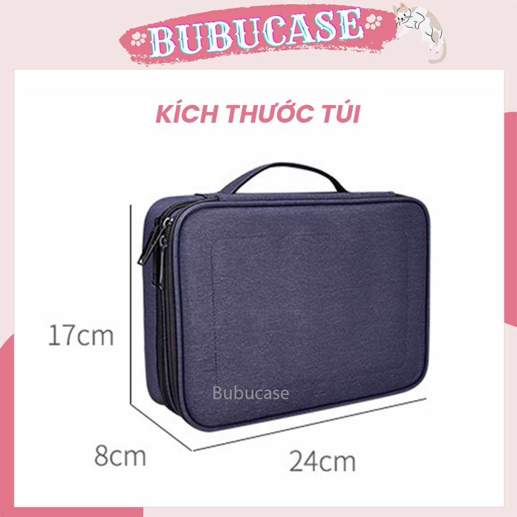 Túi Phụ Kiện Công Nghệ 2 Ngăn Sức Chứa Lớn, Đa Năng Đựng Điện Thoại, Sạc Dự Phòng - Vải Agni Cao Cấp Chống Thấm [FT4]