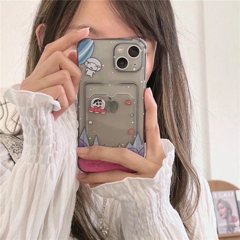 Ốp Điện Thoại Dẻo Họa Tiết Hoạt Hình Cậu Bé Bút Chì Kèm Giá Đỡ Cho iphone XS/11/12pro max