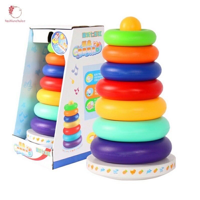 Đồ chơi tháp xếp chồng cầu vồng lật đật