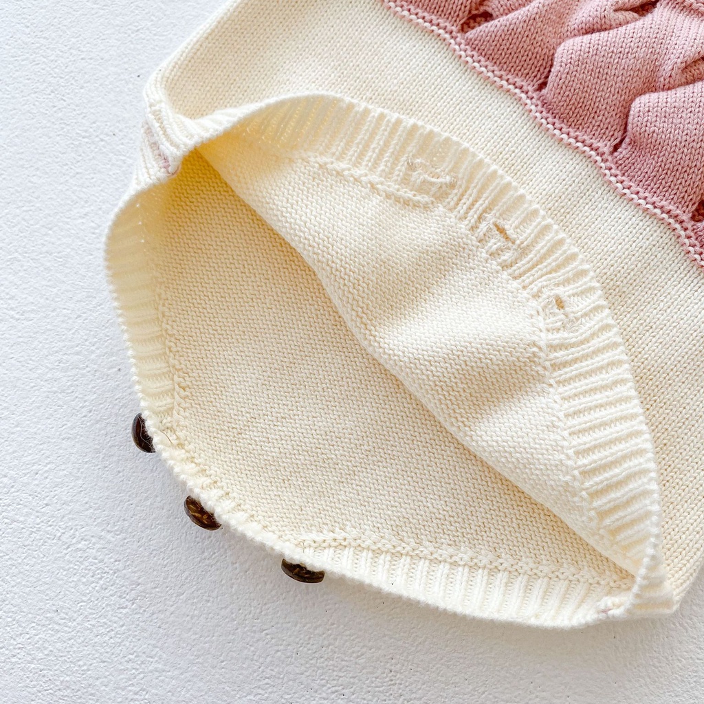 Bộ áo liền quần dệt kim thời trang dễ thương cho bé