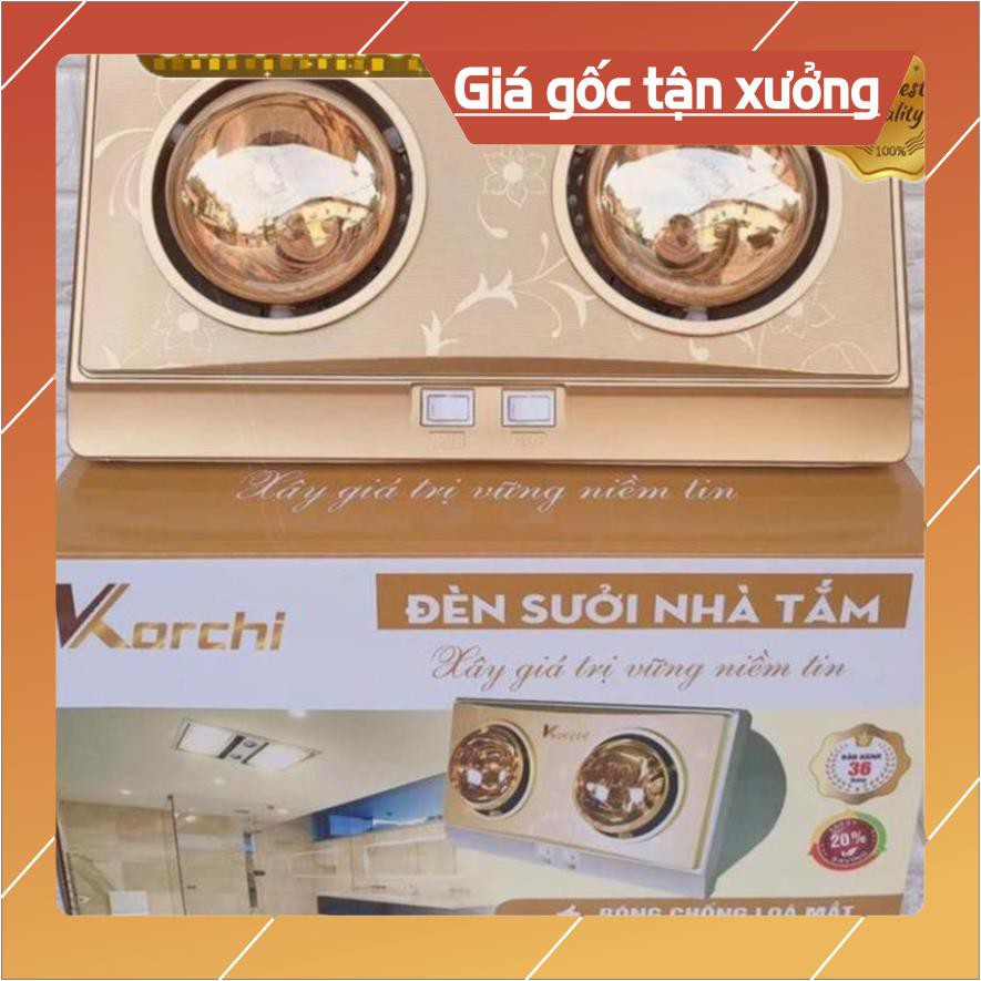 Đèn Sưởi Ấm Nhà Tắm Mùa Đông KORCHI 2 bóng vàng ấm áp