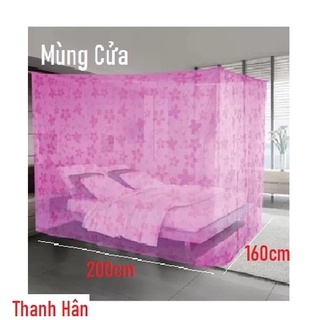Mùng ngủ có cửa m8x2m2 tuyn in bông đẹp đặc biệt