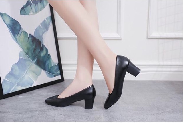 Giầy trơn gót 5 p ( hình thật )