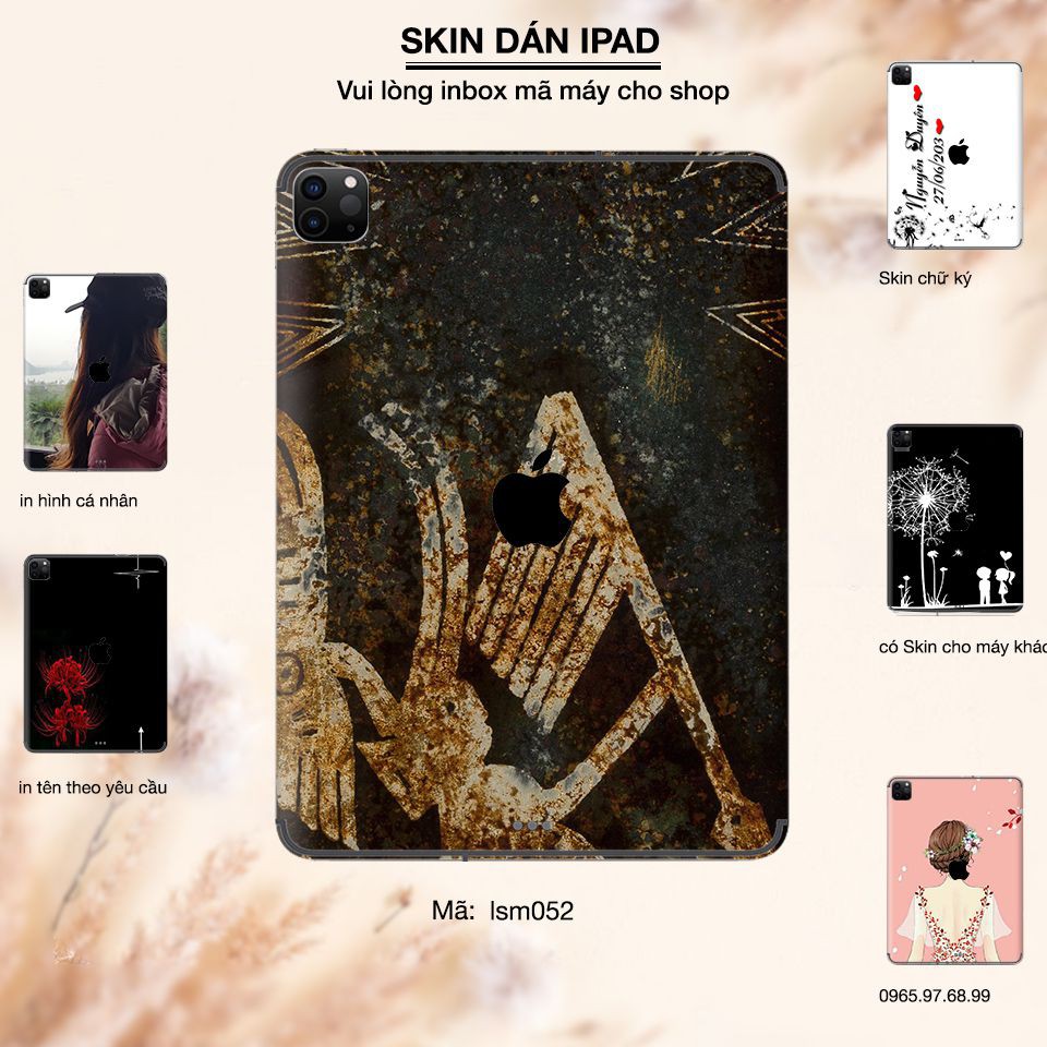 Skin dán iPad in hình Trống Đồng - lsm053 (inbox mã máy cho Shop)