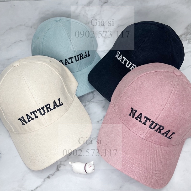 Nón kết lưỡi trai nhung thêu NATURAL đơn giản cá tính nam nữ hot trend