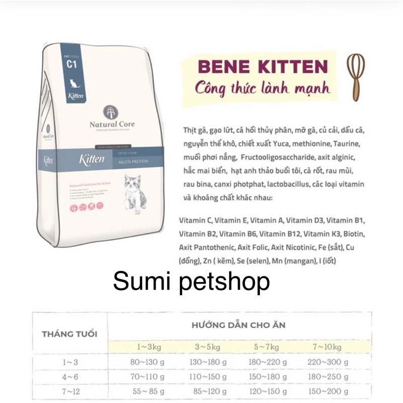 2Kg Natural core Organic kitten thức ăn hữu cơ cho mèo con nhập khẩu Hàn Quốc