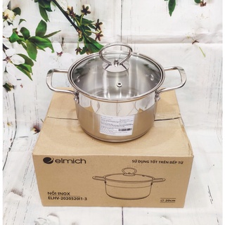 Nồi inox 3 đáy Elmich xài bếp từ - nồi inox bếp từ 20cm