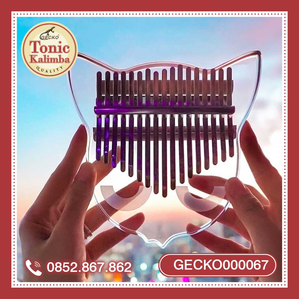 [CÓ SẴN] Đàn kalimba 17 phím pha lê nguyên khối Mahagony GECKO000067