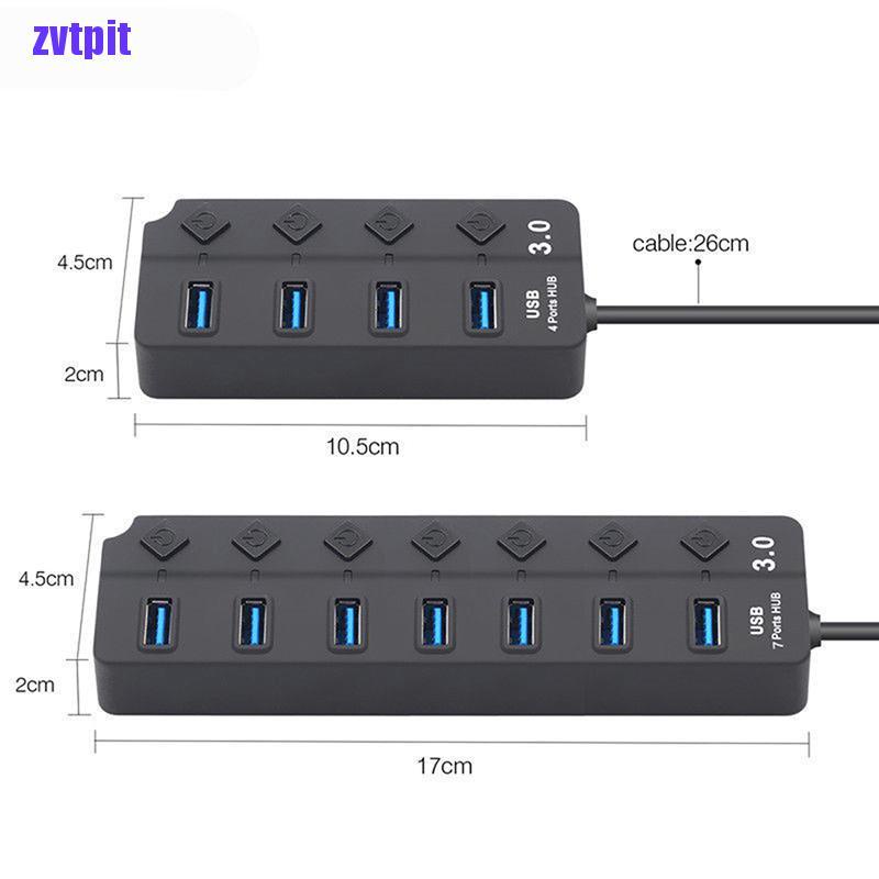 Bộ Chia 4 / 7 Cổng Usb 3.0 5gbps Tốc Độ Cao Có Công Tắc Bật / Tắt Cho Pc Pygv