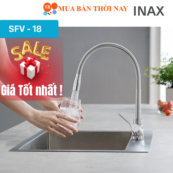 Vòi rửa chén bát Lò xo INAX SFV - 18 Lạnh, vòi bếp dây mềm 1 đường nước, Cam kết chính hãng