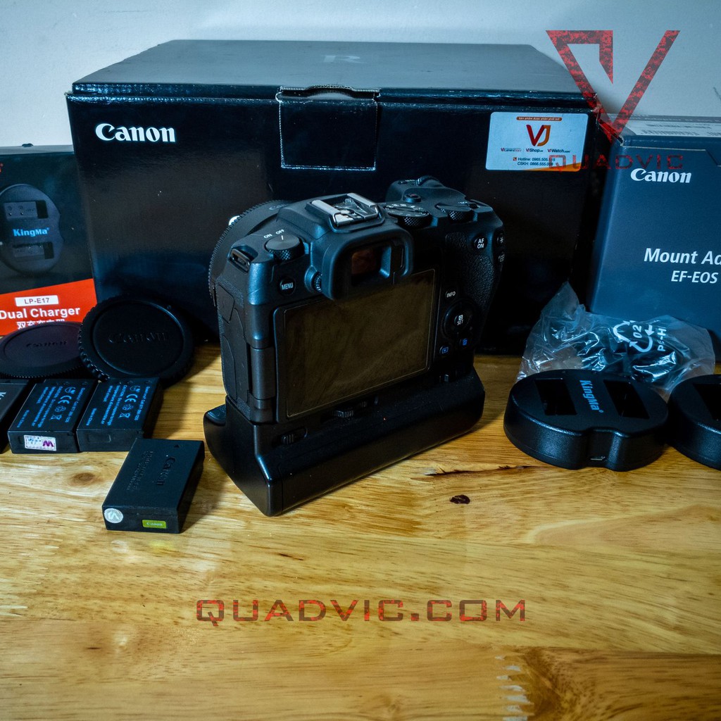 Combo máy ảnh Canon RP + ngàm chuyển Canon EOS R RF-EF + phụ kiện pin cáp Wasabi | BigBuy360 - bigbuy360.vn