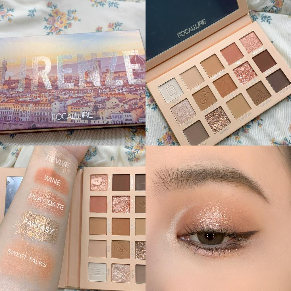 Bảng phấn mắt FOCALLURE 17.25g 15 màu tông da trang điểm màu tự nhiên cho mắt lâu trôi