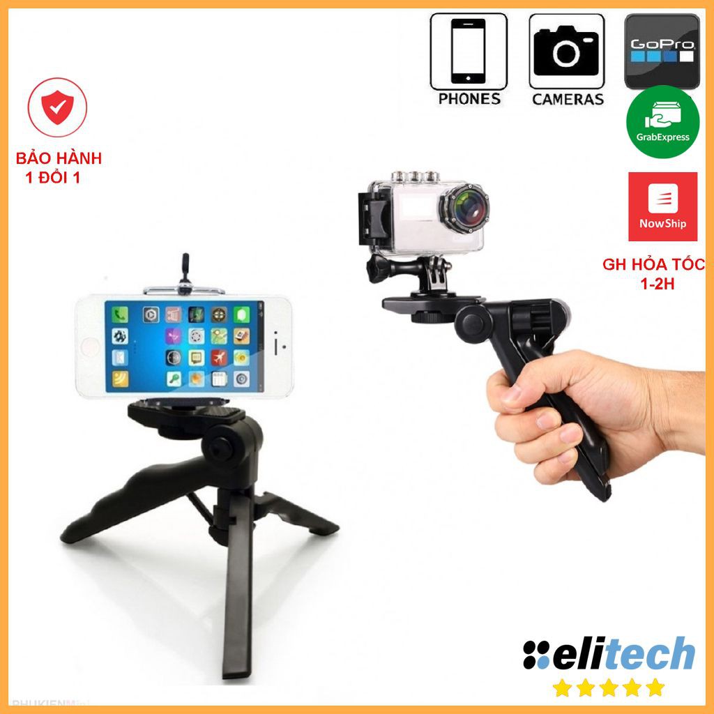 Chân Tripod Handgrip Mini xếp gọn cho máy quay GoPro, Sjcam, Yi Action, Osmo Action