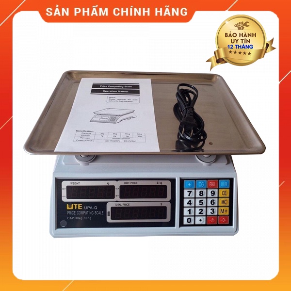 Cân Điện Tử Tính Tiền UTE - Cân Bán Hàng 30kg/5g UTE UPA -. BH 2NĂM