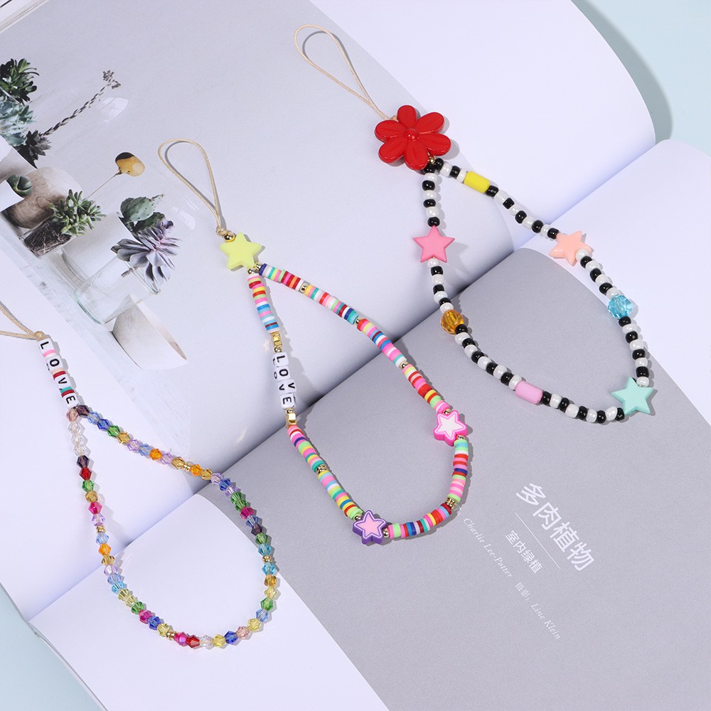 MYRON Hanging Cord Strap Lanyard Women Mobile Phone Rope Mobile Phone Chain Anti-lost New Colorful Decoration|Beads Chain