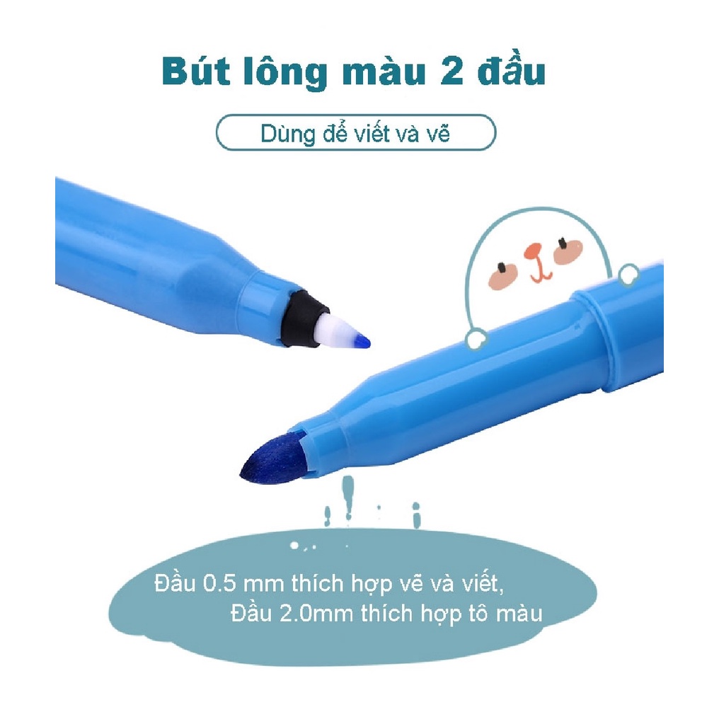 Bút lông hai đầu đa năng Stabilo Trio 2 in 1 – Màu đen (Black)