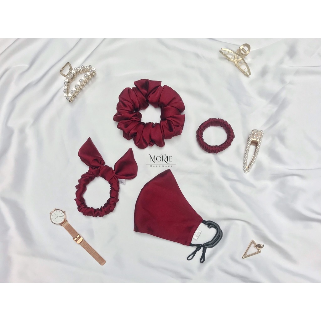 Buộc Tóc Nơ Thỏ Lụa Mulberry 100% Cao Cấp Ngăn Ngừa Xơ Rối Tóc Size nhỏ | Mulberry Silk Hair Scrunchie