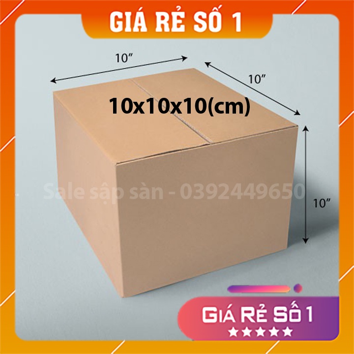 Combo 100 Hộp carton 10x10x10 thùng bìa giấy cod đóng gói hàng