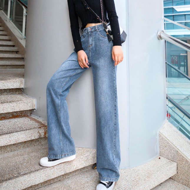 Quần Jeans Nữ Ống Rộng Quảng Châu Siêu HOT - Hàng Cao Cấp