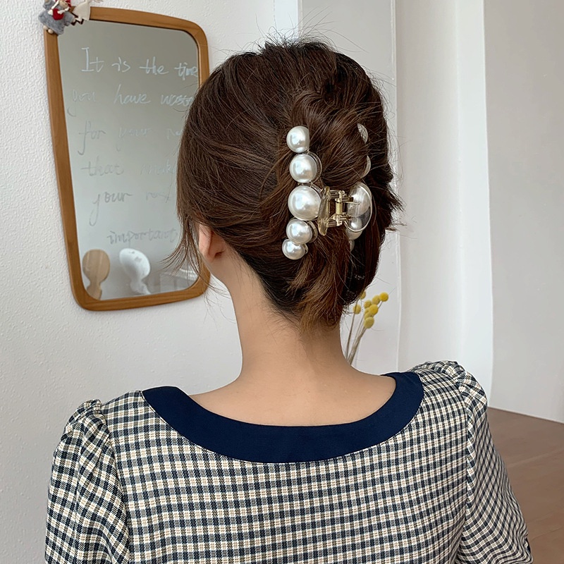 Kẹp Tóc Đính Ngọc Trai Lớn Bằng Acrylic Dành Cho Nữ