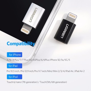 Đầu chuyển đổi cáp sạc lightning UGREEN Micro USB sang 8 Pin