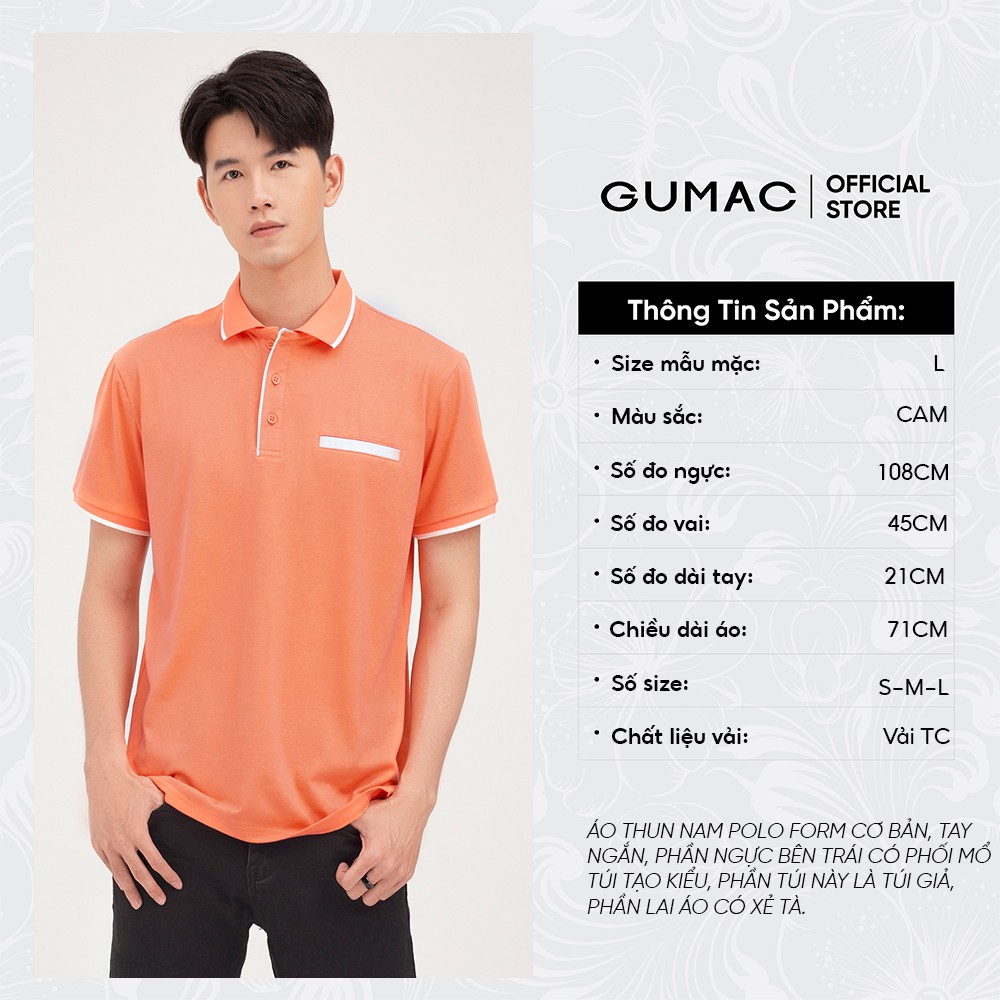 [Mã WABRGD12 giảm 10% đơn 250K] Áo polo nam túi giả GUMAC đủ màu thanh lịch, trẻ trung ATNB481 | BigBuy360 - bigbuy360.vn